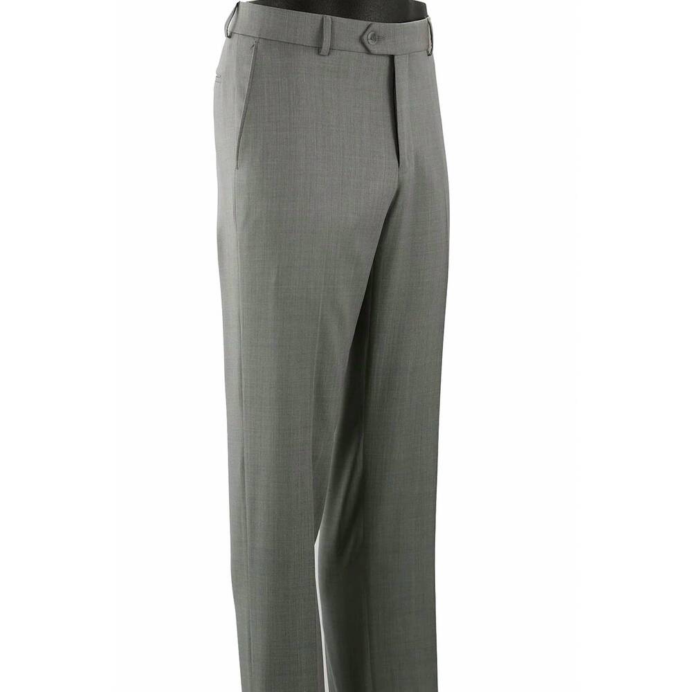 NEW BALLIN men's soho super 120s wool gabardine comfort eze trouser in dusty gre